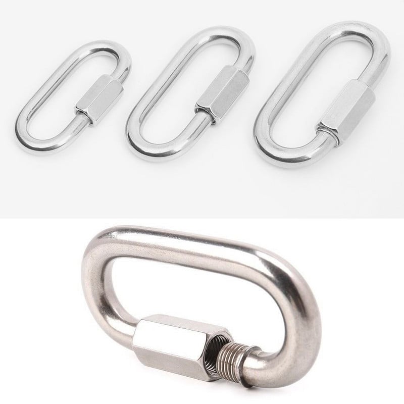 Naujas nerūdijančio plieno sraigtinis užraktas, laipiojimo pavaros karabinas, greitos jungtys.