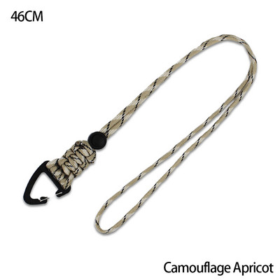 Paracord kulcstartó katonai fonott nylon zsinór fém háromszög csattal, nagy szilárdságú ejtőernyős zsinór karabinerrel