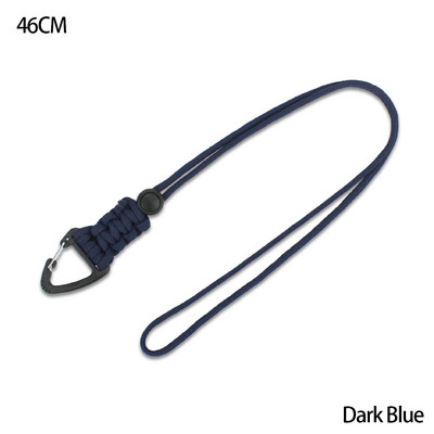 Paracord kulcstartó katonai fonott nylon zsinór fém háromszög csattal, nagy szilárdságú ejtőernyős zsinór karabinerrel