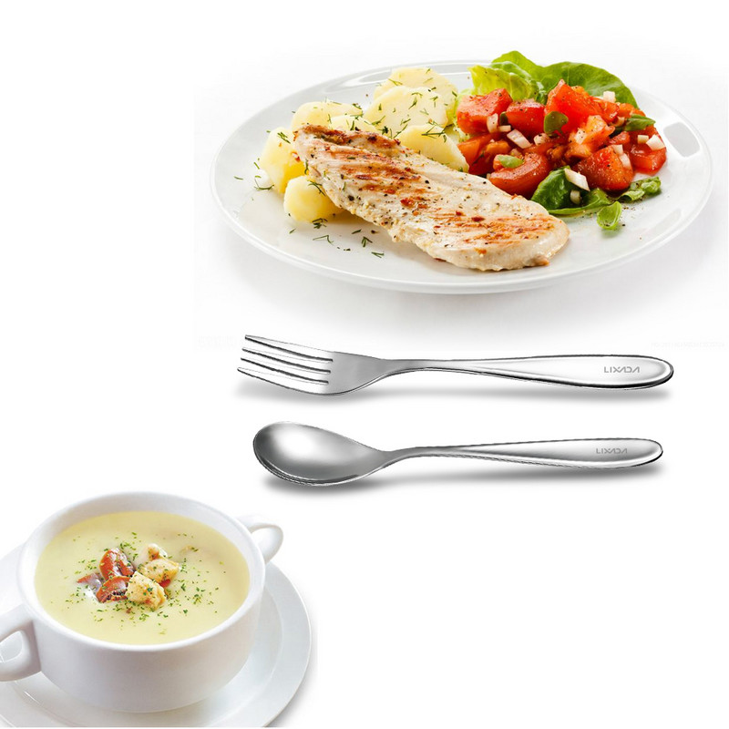 Titano šaukštų šakučių stalo įrankių rinkinys Lengvas viso ilgio vakarienės šakutės šaukštas, puikiai tinkantis namų lauko stovyklavimui žygiams pėsčiomis