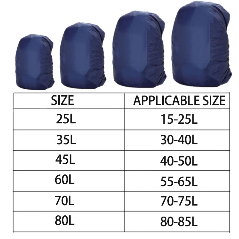 Kuprinės apsauga nuo lietaus 20 l/80 l vandeniui atspari krepšio dangtelis Taktiniai lauko stovyklavimo žygiai laipiojimo dulkėmis kuprinė mokyklinė krepšys lietaus apsauga nauja