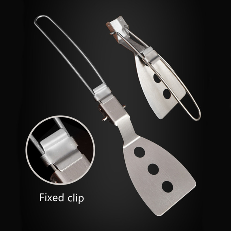 1 Komplekts saliekamā lāpstiņa Maza āra ēdiena gatavošanas lāpsta Nerūsējošais tērauds kempingam Piknikam Galda trauki Pārgājieniem Grilēšanas piederumi Ēdienu gatavošanas piederumi