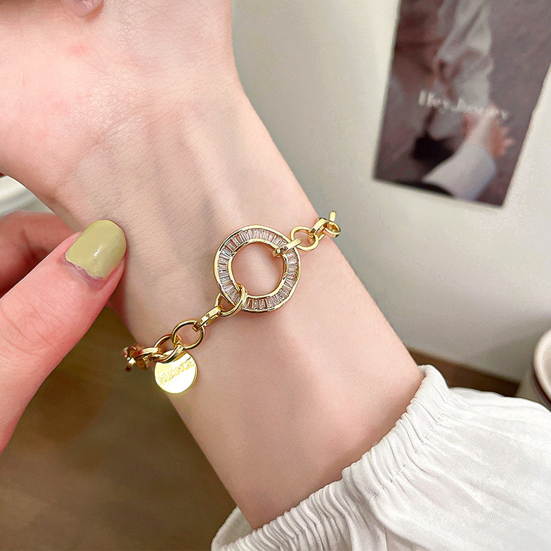 Luxus cirkon fém lánc karkötő nőknek 2022 új divat, elegáns arany színű karkötő esküvői parti ékszer ajándékok