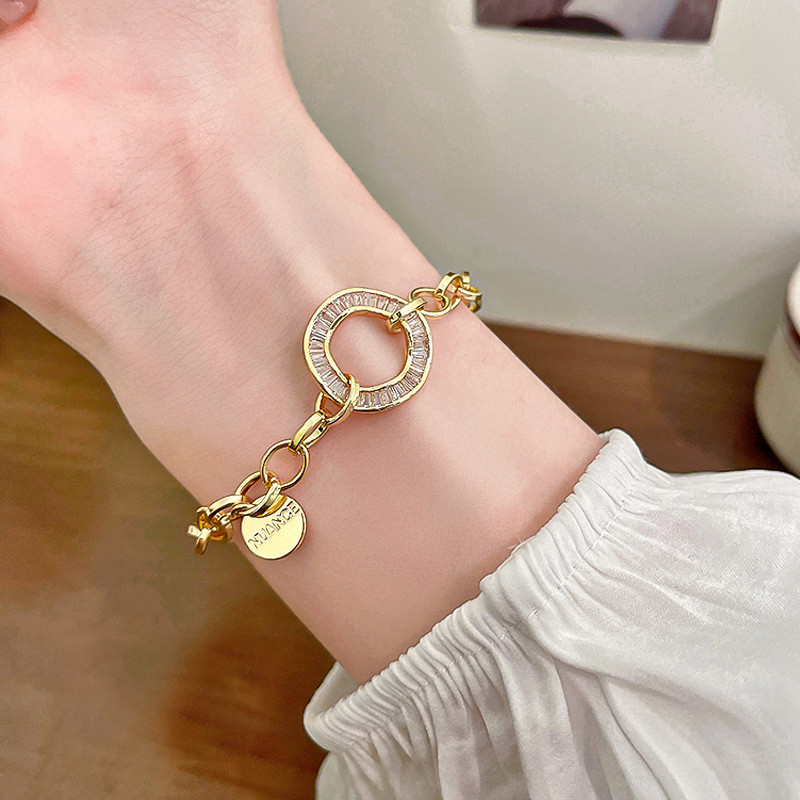 Luxus cirkon fém lánc karkötő nőknek 2022 új divat, elegáns arany színű karkötő esküvői parti ékszer ajándékok