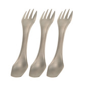 Lixada Voyage Titanium 3 az 1-ben villában kanál Spork Cut készlet kültéri, kétcélú étkészlet evőeszköz vastagság
