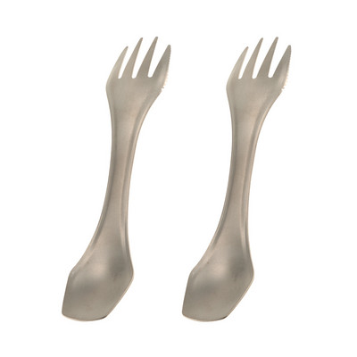 Lixada Voyage Titanium 3 az 1-ben villában kanál Spork Cut készlet kültéri, kétcélú étkészlet evőeszköz vastagság