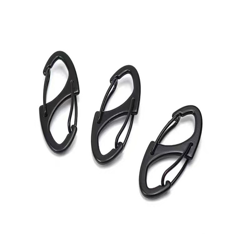 5 db rozsdamentes acél kis karabiner Paracord kapcsok pattintható kampók rugós kapcsok kulcstartó csatok kültéri kempingeszközök (41 mm)