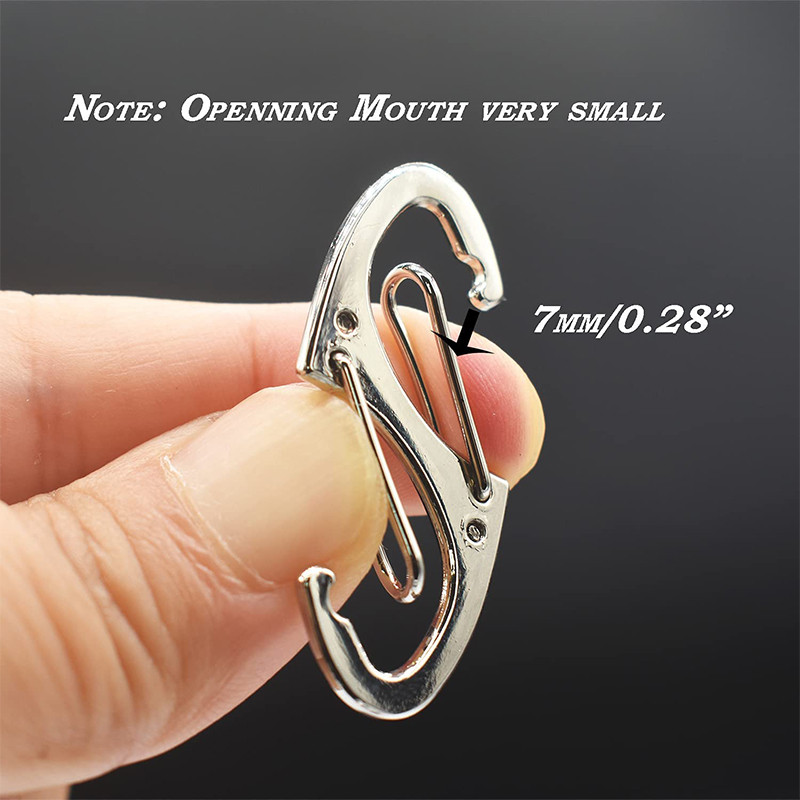 5 db rozsdamentes acél kis karabiner Paracord kapcsok pattintható kampók rugós kapcsok kulcstartó csatok kültéri kempingeszközök (41 mm)