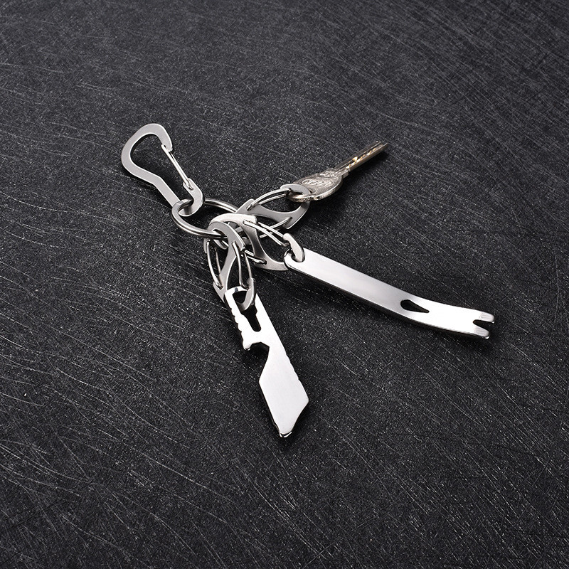 5 db rozsdamentes acél kis karabiner Paracord kapcsok pattintható kampók rugós kapcsok kulcstartó csatok kültéri kempingeszközök (41 mm)