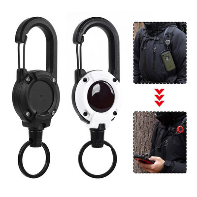 NEW Heavy Duty Retractable Pull Badges ID Reel Carabiner Key Chain Buckle Key Holder Outdoor Keychain Holds Multiple Tools