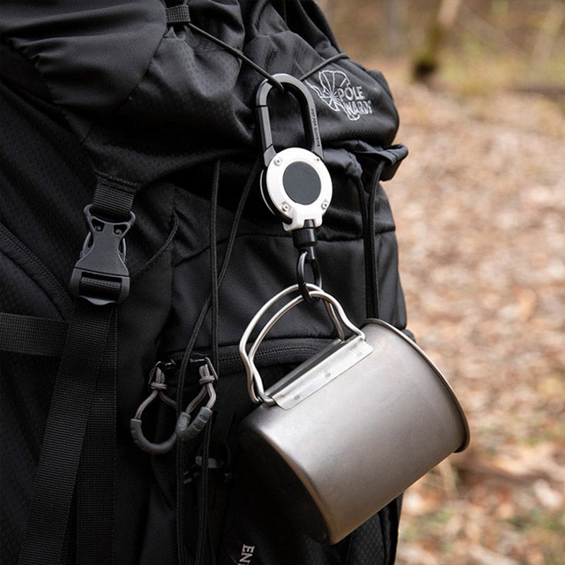 JAUNS Lieljaudas izvelkamas nozīmītes ID spoles karabīnes atslēgu piekares sprādzes atslēgu turētājs āra atslēgu piekariņš satur vairākus instrumentus