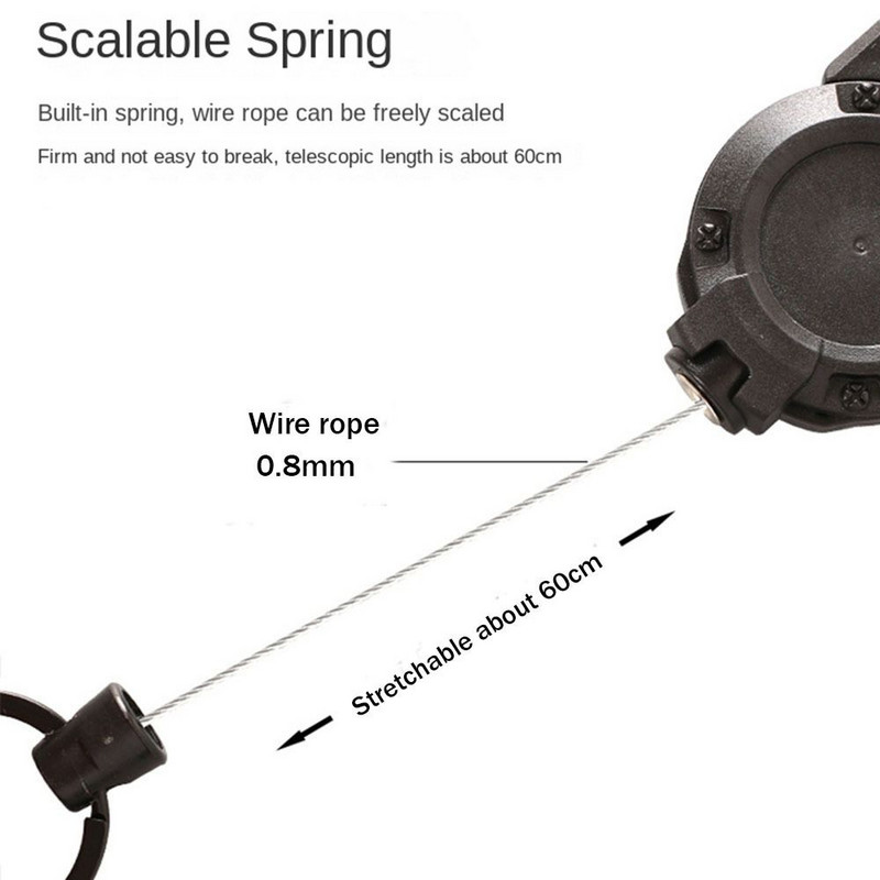 JAUNS Lieljaudas izvelkamas nozīmītes ID spoles karabīnes atslēgu piekares sprādzes atslēgu turētājs āra atslēgu piekariņš satur vairākus instrumentus