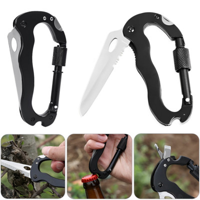 Multifunctional Self Defense Tools Climbing Carabiner Security Hook Gear Buckle Outdoor Safety Defensa Personal Tactical Knife