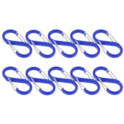 10 DB S dupla karabiner szett Camping EDC Survival hegymászó rugós hátizsák kapcsok kulcstartó Taktikai felszerelés horgok kulcstartó kapocs