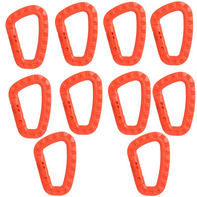 10 vnt. taktinės kuprinės sagtis Greitas taktinis karabinas plastikinis kabliukas D formos Mosqueton EDC įranga, skirta stovyklavimui lauke