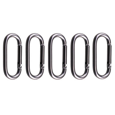 5Gb ovālas karabīnes saspraudes āķi Metāla piekarināma sprādze Pavasara aizdares atslēgu piekariņš Atslēgu piekariņš Kempinga karabīnes pārgājieniem mugursomā makšķerēšanai