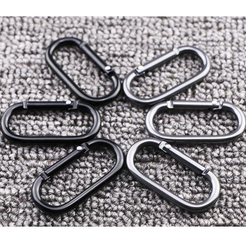 5Gb ovālas karabīnes saspraudes āķi Metāla piekarināma sprādze Pavasara aizdares atslēgu piekariņš Atslēgu piekariņš Kempinga karabīnes pārgājieniem mugursomā makšķerēšanai