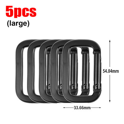 10 gab. Kvadrātveida gredzens karabīnes sprādzes Pavasara karabīnes āķi Spraudnis Atslēgu piekariņš āra mugursoma kulonu sprādzes kempinga rīki