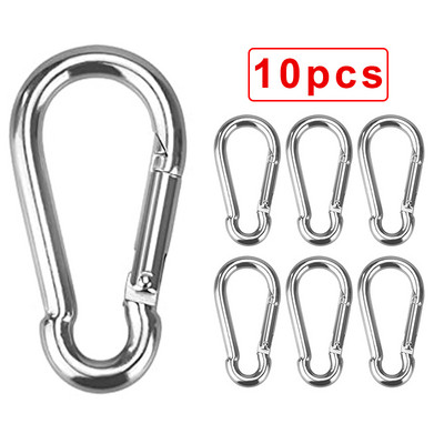 20gab Mini karabīnes atslēgu piekariņi no alumīnija sakausējuma D-gredzenu sprādzes atsperes karabīne ar āķi, atslēgu piekariņi āra kempings ikdienas lietošanai