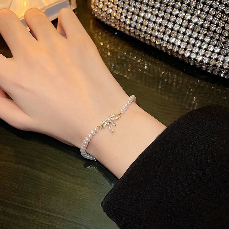 Prabangi aukso spalvos Kalnų krištolinio lanko reguliuojama perlų apyrankė moterims nuotakos vestuvėms, 2022 m. Naujo dizainerio papuošalai vakarėlio dovanos