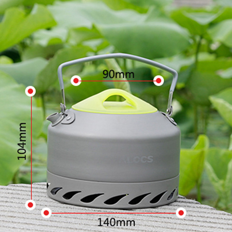 ALOCS hordozható alumínium-oxid kemping vízforraló kültéri kemping edény teáskanna vízforraló kemping piknik víz teáskanna kávéfőző