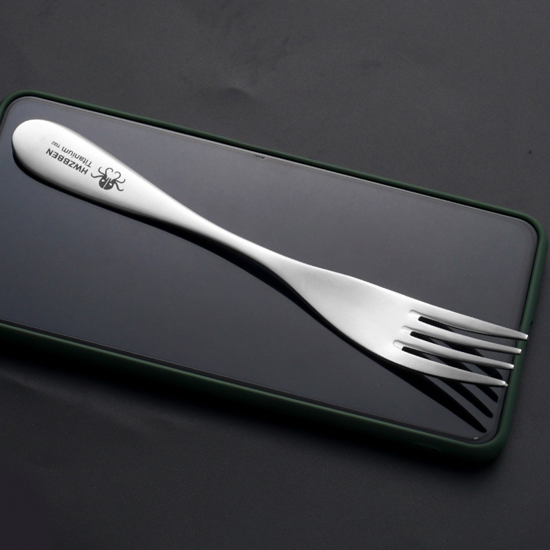 Titāna karotes pārnēsājams āra kempings ceļojumu pārgājienu pikniks Titāna galda piederumu komplekts karotes dakšas nazis galda piederumi