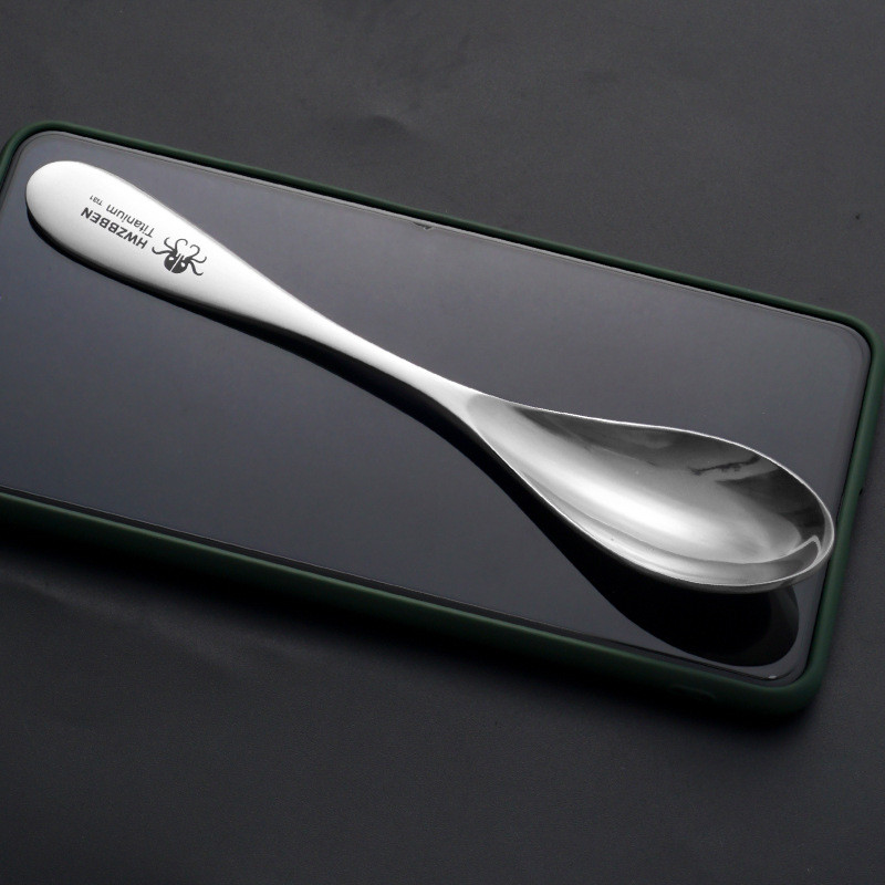 Titāna karotes pārnēsājams āra kempings ceļojumu pārgājienu pikniks Titāna galda piederumu komplekts karotes dakšas nazis galda piederumi