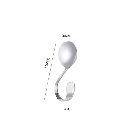 Hajlított nyél, rozsdamentes acél kanál villa garnélarák csúszda kanál saláta kanál villa étkészlet ívelt nyél