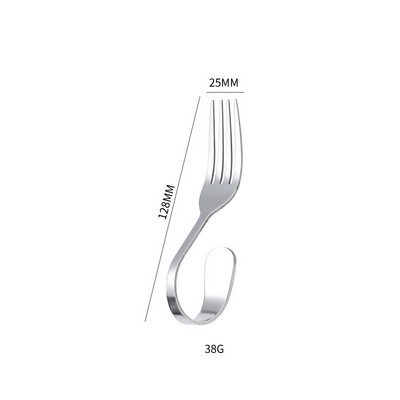 Hajlított nyél, rozsdamentes acél kanál villa garnélarák csúszda kanál saláta kanál villa étkészlet ívelt nyél