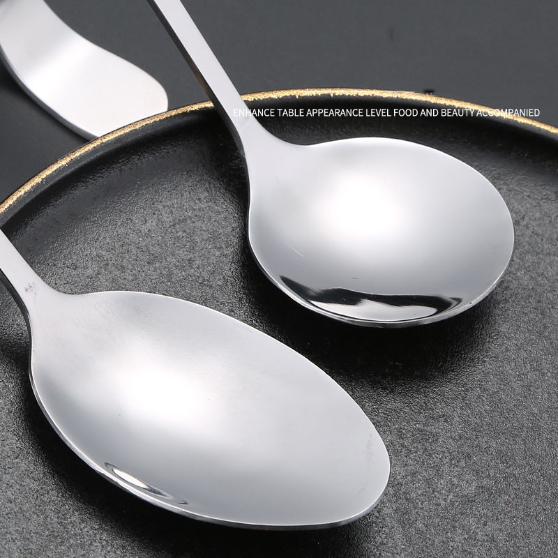 Hajlított nyél, rozsdamentes acél kanál villa garnélarák csúszda kanál saláta kanál villa étkészlet ívelt nyél