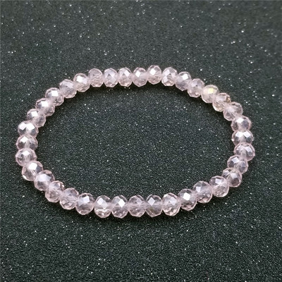 Sjajna prozirna bijela tanka kristalna narukvica za žene Jednostavna lomljena šarena svjetlo rastezljiva narukvica 2022. Nakit Poklon za zabavu