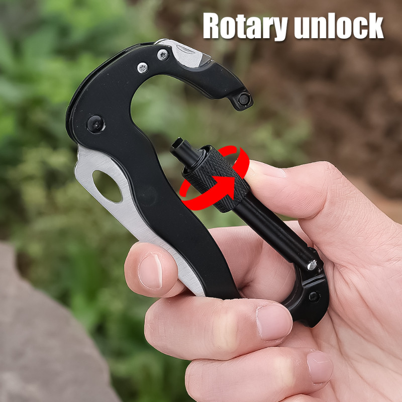 Penki viename lauko daugiafunkcinė alpinizmo sagtis, greitai pakabinama sagtis, kryžminė atsuktuvas karabinas butelių atidarytuvas Vyno atidarytuvas