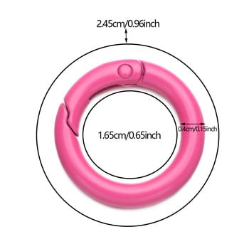 5 бр. Цветни метални пружинни О-пръстени катарами Щипки Карабини Портмонета Дамски чанти Катарами Кръгли закопчалки Карабини Аксесоари за чанти