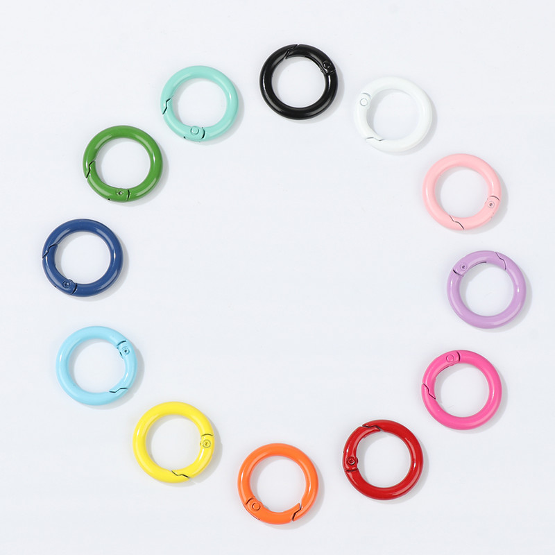 5Gb Krāsainas Metāla Atsperes O veida Gredzens Sprādzes Skavas Karabīnes Maki Rokassomas Sprādzes Apaļas Push Sprūda Snap Āķi Somas aksesuāri