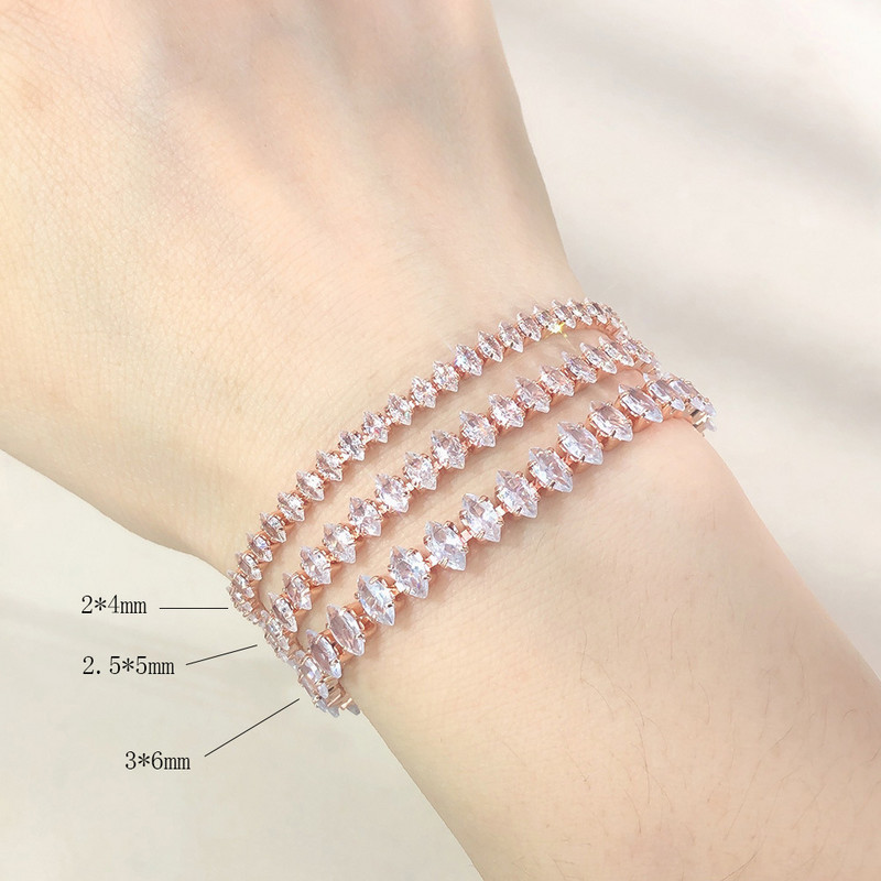 Caurspīdīgas acu formas dimanta AAA cirkona regulējamas tenisa rokassprādzes sievietēm drauga dāvana 2022. gada jaunai modernai rotaslietu kāzu ballītei