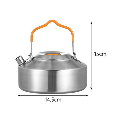 1 l nerūdijančio plieno kempingo virdulys arbatinukas lauko stalo reikmenys, reikmenys žygiams, stovyklavimo reikmenys
