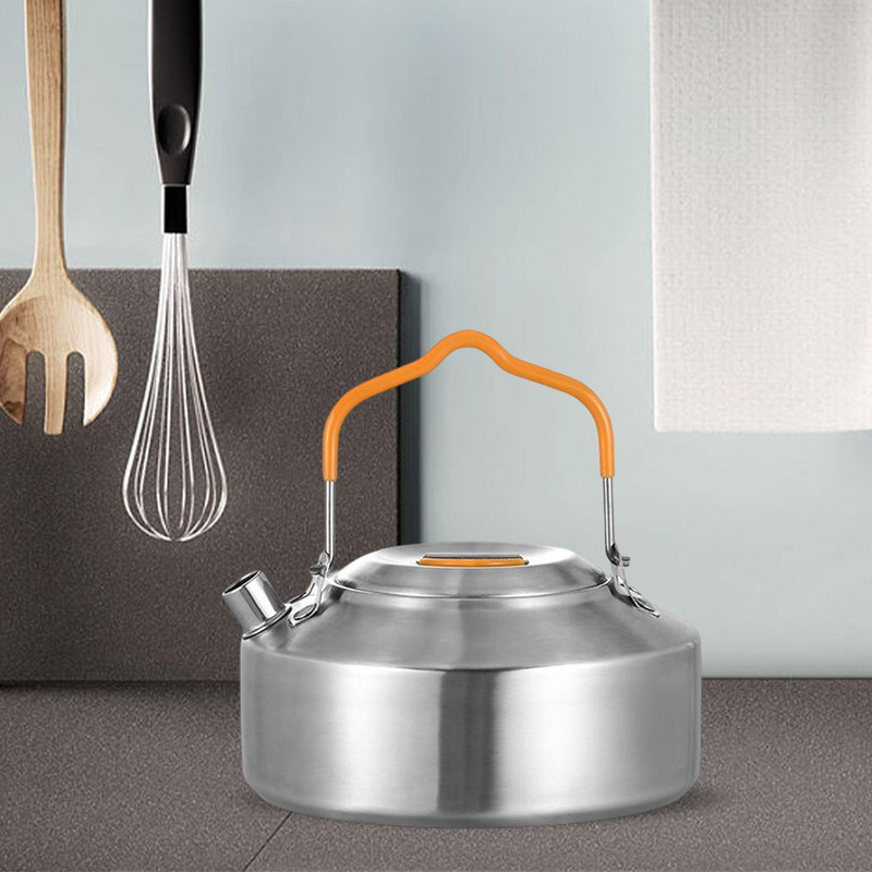 1 l nerūdijančio plieno kempingo virdulys arbatinukas lauko stalo reikmenys, reikmenys žygiams, stovyklavimo reikmenys