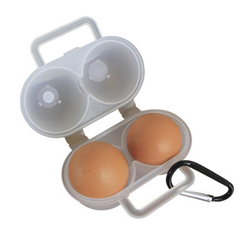 2 Grids Egg Carrier Φορητό κουτί αποθήκευσης αυγών για υπαίθριο κάμπινγκ πικ-νικ Αυγό Πλαστική διαφανής θήκη για αυγά με αγκράφα