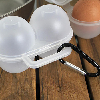 2 решетки Egg Carrier Преносима кутия за съхранение на яйца за къмпинг на открито Пикник Пластмасова прозрачна кутия за яйца с катарама
