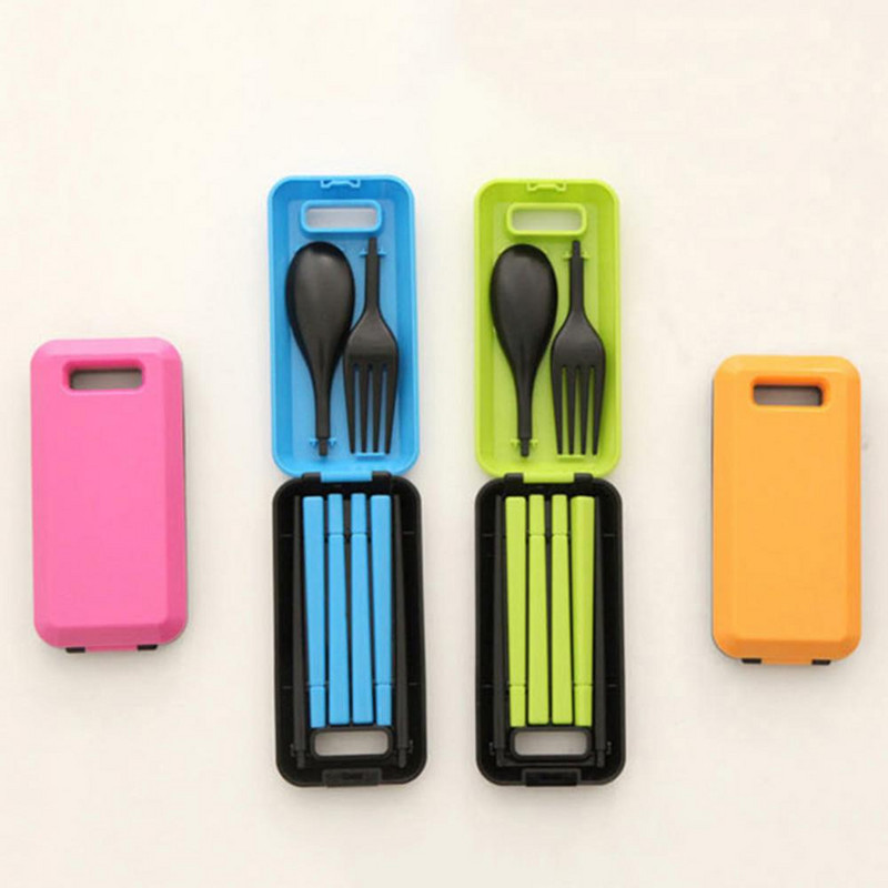 Pārnēsājams galda piederumu karotes 3 gab. Ceļojumu saliekamās dakšu irbulīši āra kempinga komplekts