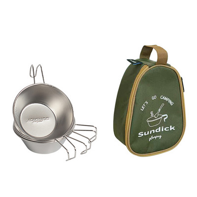 4gab 310 ml nerūsējošā tērauda Sierra krūzes ar uzglabāšanas somu Pārnēsājami āra piknika galda piederumi griliem, pārgājieniem, kempinga kausiem