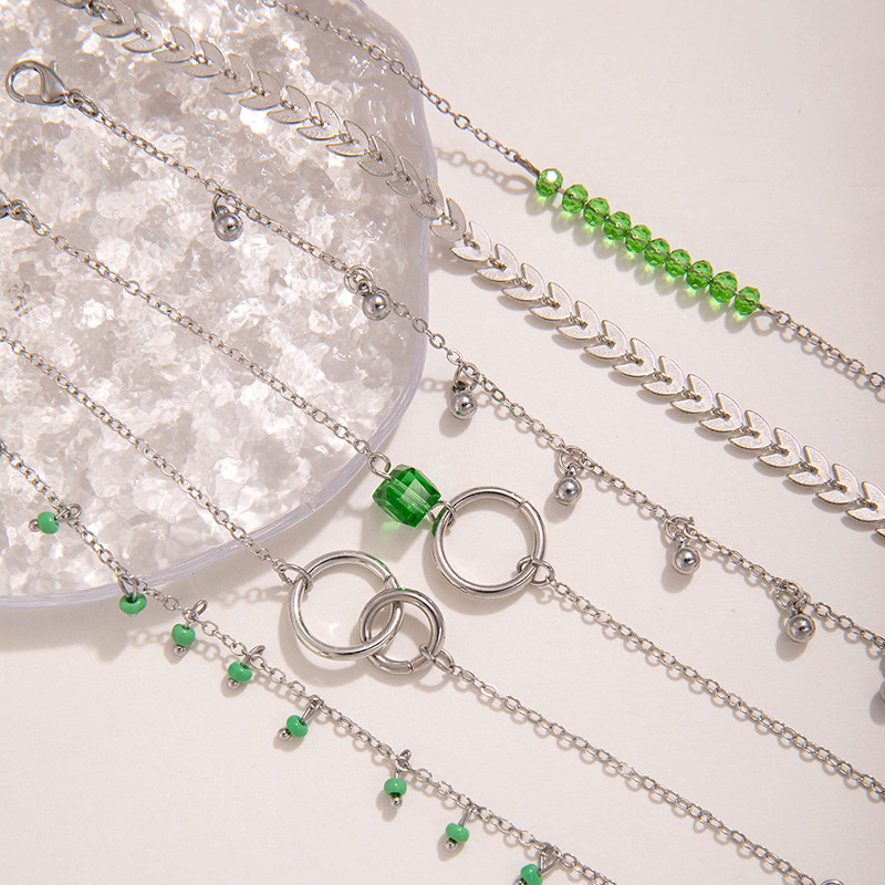 Tocona 6gab./komplekts Bohēmijas fāzēm aproces sievietēm Skaisti ziedi ar lapu dobu ģeometriju, regulējamu pušķu rotaslietas 9143