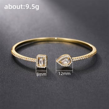 Луксозна марка, пълна с кристали Циркон Отварящи се гривни за жени 2023 Нова модерен лъскава висококачествена гривна Комплект бижута пръстен