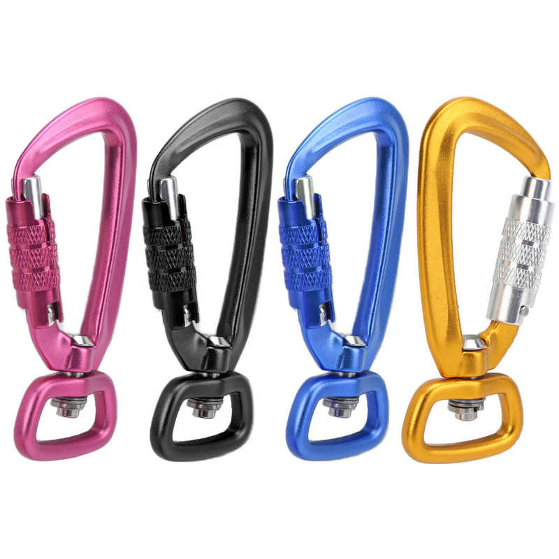 Κλιπ καραμπίνερ ασφαλείας Auto Locking 360 Rotational Hook 4KN Pull for Dog Leash Hammocks Σακίδια πλάτης Αξεσουάρ αναρρίχησης εξωτερικού χώρου