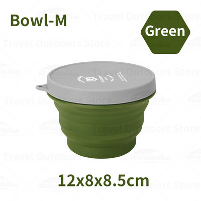 Kempinga galda piederumi Silikona saliekamās bļodas kauss 40 ℃-230 ℃ Augstas temperatūras izturības pārnēsājams bļodas trauks āra piknika ceļojumiem 7 krāsu