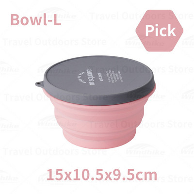 Kempinga galda piederumi Silikona saliekamās bļodas kauss 40 ℃-230 ℃ Augstas temperatūras izturības pārnēsājams bļodas trauks āra piknika ceļojumiem 7 krāsu