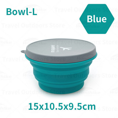 Kempinga galda piederumi Silikona saliekamās bļodas kauss 40 ℃-230 ℃ Augstas temperatūras izturības pārnēsājams bļodas trauks āra piknika ceļojumiem 7 krāsu