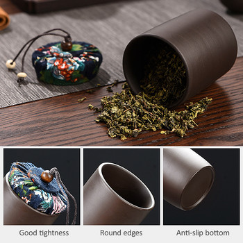 Керамичен комплект за чай с лилав пясък Преносим чайник за пътуване на открито и комплект чаши с хавлиена кутия за чай и чанта за носене