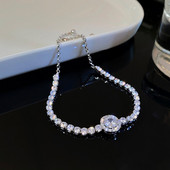 Luksusa spīdīga Rhinestone AAA klases cirkona rokassprādze sievietēm Augstas kvalitātes sudraba zelta krāsas regulējama rokassprādze Jauna korejiešu rota