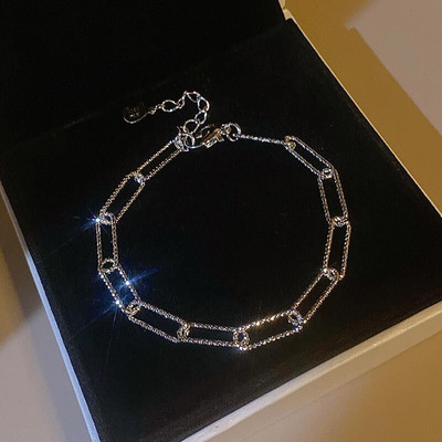 Luksusa spīdīga Rhinestone AAA klases cirkona rokassprādze sievietēm Augstas kvalitātes sudraba zelta krāsas regulējama rokassprādze Jauna korejiešu rota